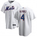 New York Mets #4 Francisco Álvarez White Cool Base Stitched Jersey