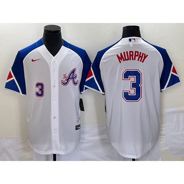 Atlanta Braves #3 Dale Murphy White 2023 City Connect Cool Base With Patch Stitched Jersey