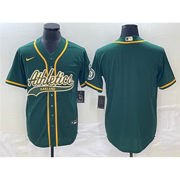 Oakland Athletics Blank Green Cool Base Stitched Jersey