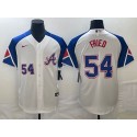 Atlanta Braves #54 Max Fried White 2023 City Connect Cool Base With Patch Stitched Jersey