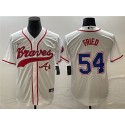Atlanta Braves #54 Max Fried White Cool Base With Patch Stitched Jersey