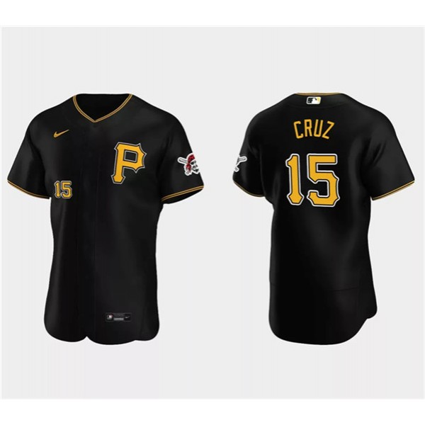 Pittsburgh Pirates #15 Oneil Cruz Black Flex Base Stitched Jersey