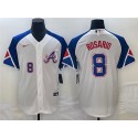 Atlanta Braves #8 Eddie Rosario White 2023 City Connect Cool Base With Patch Stitched Jersey