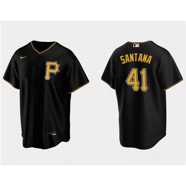 Pittsburgh Pirates #41 Carlos Santana Black Cool Base Stitched Jersey