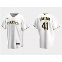 Pittsburgh Pirates #41 Carlos Santana White Cool Base Stitched Jersey