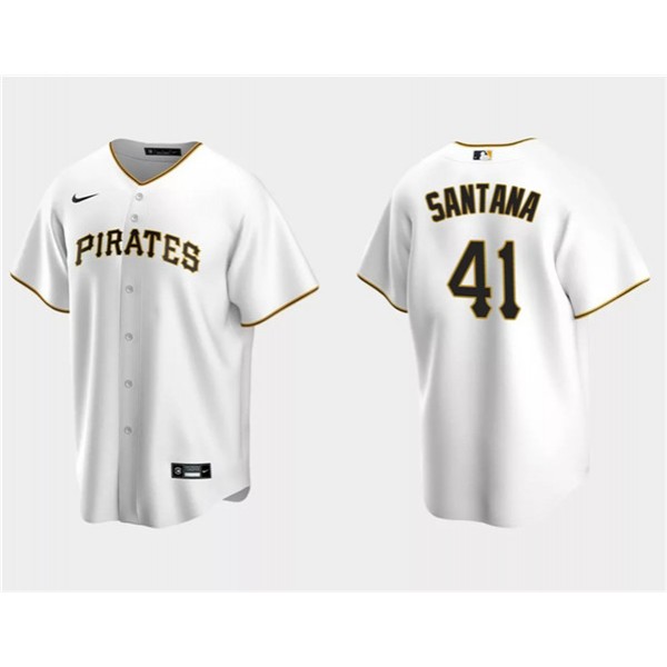 Pittsburgh Pirates #41 Carlos Santana White Cool Base Stitched Jersey