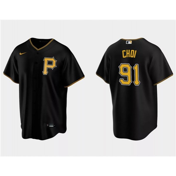 Pittsburgh Pirates #91 Ji Man Choi Black Cool Base Stitched Jersey