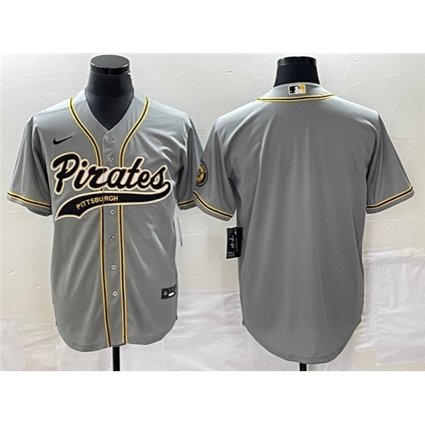 Pittsburgh Pirates Blank Gray Cool Base Stitched Jersey