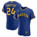 Seattle Mariners #24 Ken Griffey Jr. Royal 2023 City Connect Flex Base Stitched Jersey