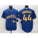 Seattle Mariners #44 Julio Rodriguez Royal 2023 City Connect Cool Base With Patch Stitched Jersey