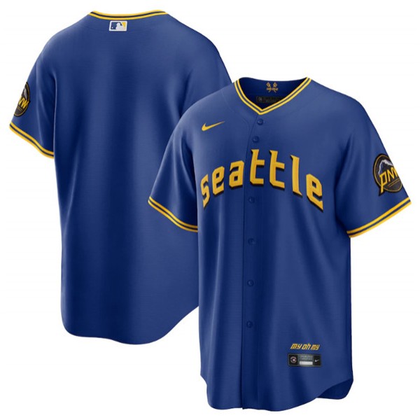 Seattle Mariners Blank Royal 2023 City Connect Cool Base Stitched Jersey