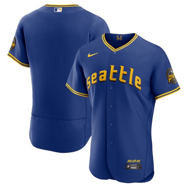 Seattle Mariners Blank Royal 2023 City Connect Flex Base Stitched Jersey