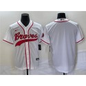 Atlanta Braves Blank White Cool Base With Patch Stitched Jersey