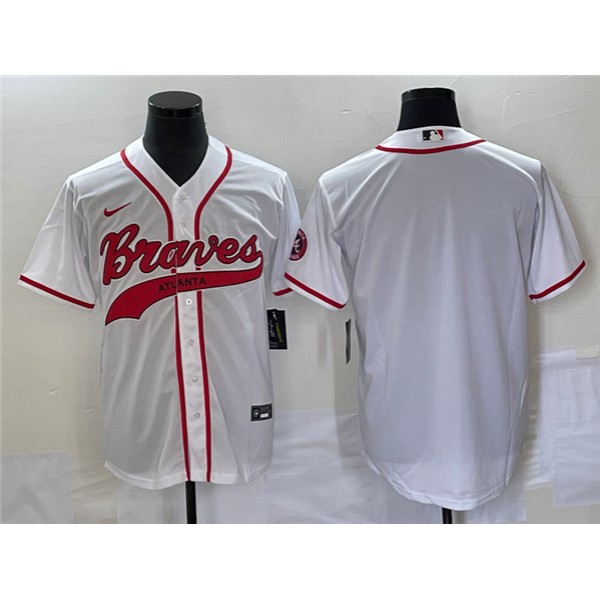 Atlanta Braves Blank White Cool Base With Patch Stitched Jersey