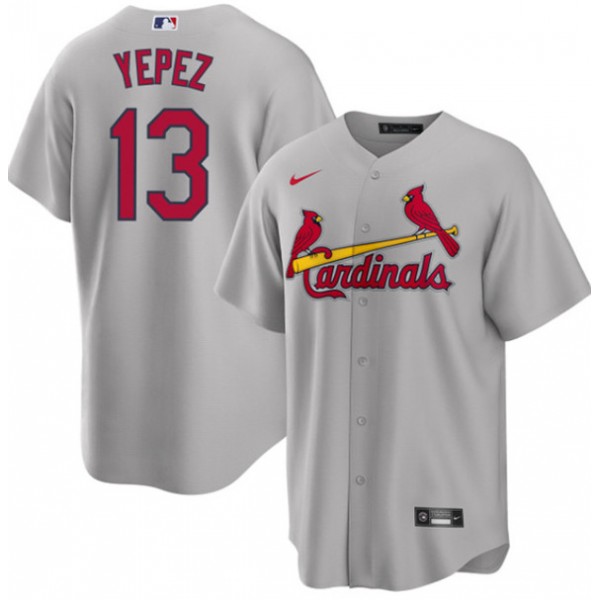 St. Louis Cardinals #13 Juan Yepez Gray Cool Base Stitched Jersey