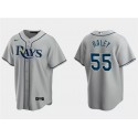 Tampa Bay Rays #55 Luke Raley Gray Cool Base Stitched Jersey