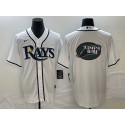 Tampa Bay Rays White Team Big Logo Cool Base Stitched Jersey