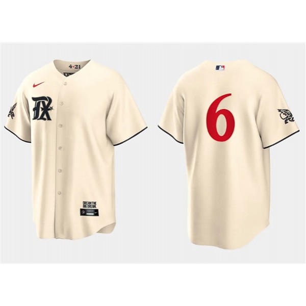 Texas Rangers #6 Josh Jung Cream 2023 City Connect Cool Base Stitched Jersey