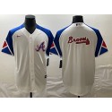 Atlanta Braves White 2023 City Connect Team Big Logo Cool Base Stitched Jersey