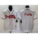 Atlanta Braves White Team Big Logo Cool Base Stitched Jersey