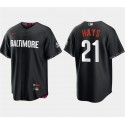 Baltimore Orioles #21 Austin Hays Black 2023 City Connect Cool Base Stitched Jersey