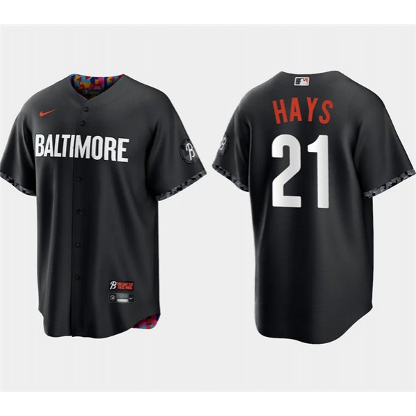 Baltimore Orioles #21 Austin Hays Black 2023 City Connect Cool Base Stitched Jersey