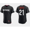 Baltimore Orioles #21 Austin Hays Black 2023 City Connect Flex Base Stitched Jersey