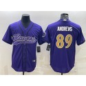 Baltimore Ravens #89 Mark Andrews Purple Gold With Patch Cool Base Stitched Baseball Jersey