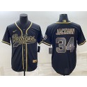 Las Vegas Raiders #34 Bo Jackson Black Gold With Patch Cool Base Stitched Baseball Jersey