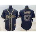 Miami Dolphins #13 Dan Marino Black Gold With Patch Cool Base Stitched Baseball Jersey