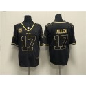 Buffalo Bills #17 Josh Allen Black Gold With 4-Star C Patch Limited Stitched Jersey