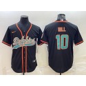 Miami Dolphins #10 Tyreek Hill Black With Patch Cool Base Stitched Baseball Jersey