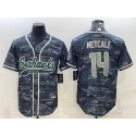 Seattle Seahawks #14 DK Metcalf Grey Camo With Patch Cool Base Stitched Baseball Jersey