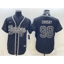 Las Vegas Raiders #98 Maxx Crosby Black Reflective With Patch Cool Base Stitched Baseball Jersey