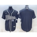 Los Angeles Rams Blank Black Reflective With Patch Cool Base Stitched Baseball Jersey
