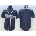 Baltimore Ravens Blank Black Reflective With Patch Cool Base Stitched Baseball Jersey
