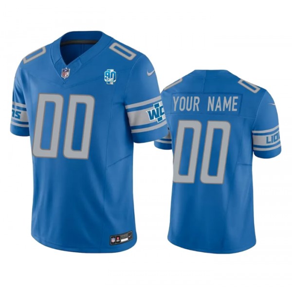Detroit Lions Custom Blue 2023 F.U.S.E. 90th Anniversary Vapor Untouchable Limited Stitched Jersey