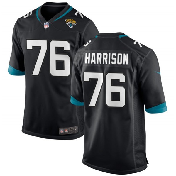 Jacksonville Jaguars #76 Anton Harrison Black 2023 Draft Stitched Game Jersey
