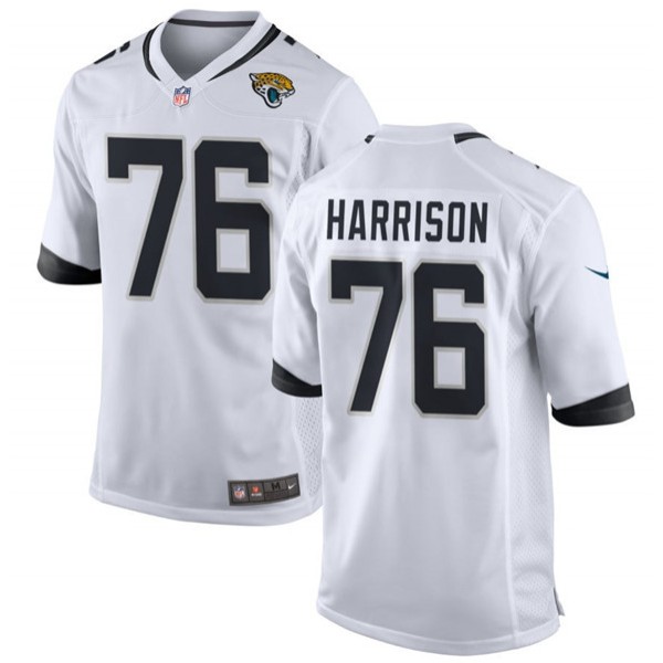 Jacksonville Jaguars #76 Anton Harrison White 2023 Draft Stitched Game Jersey