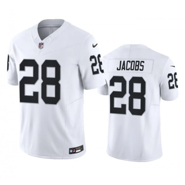 Las Vegas Raiders #28 Josh Jacobs White 2023 F.U.S.E Vapor Untouchable Stitched Jersey