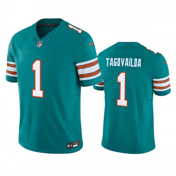 Miami Dolphins #1 Tua Tagovailoa Aqua 2023 F.U.S.E Vapor Limited Stitched Jersey