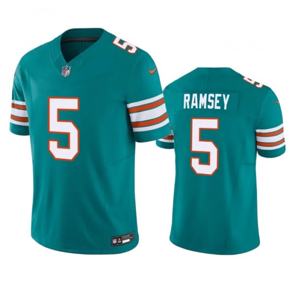 Miami Dolphins #5 Jalen Ramsey Aqua 2023 F.U.S.E Vapor Limited Stitched Jersey