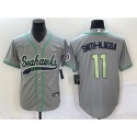 Seattle Seahawks #11 Jaxon Smith-Njigba Gray With Patch Cool Base Stitched Jersey