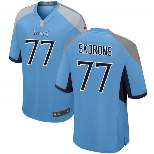 Tennessee Titans #77 Peter Skoronski Blue 2023 Draft Stitched Game Jersey