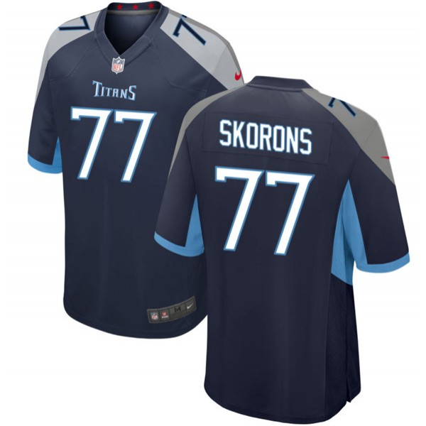 Tennessee Titans #77 Peter Skoronski Navy 2023 Draft Stitched Game Jersey
