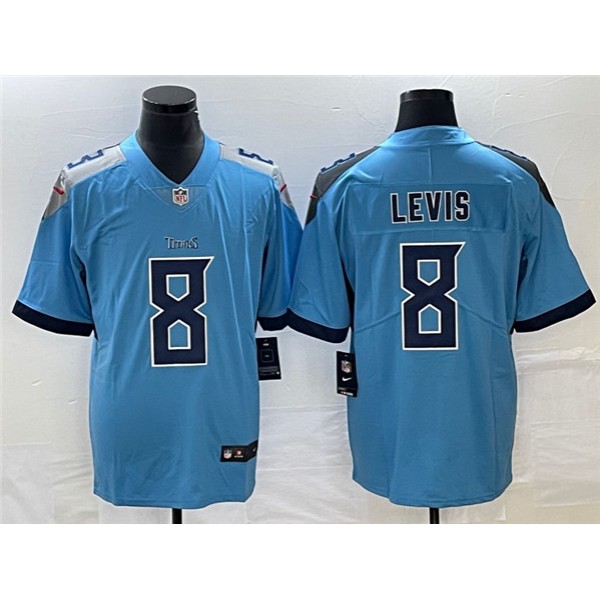 Tennessee Titans #8 Will Levis Blue Vapor Untouchable Stitched Jersey
