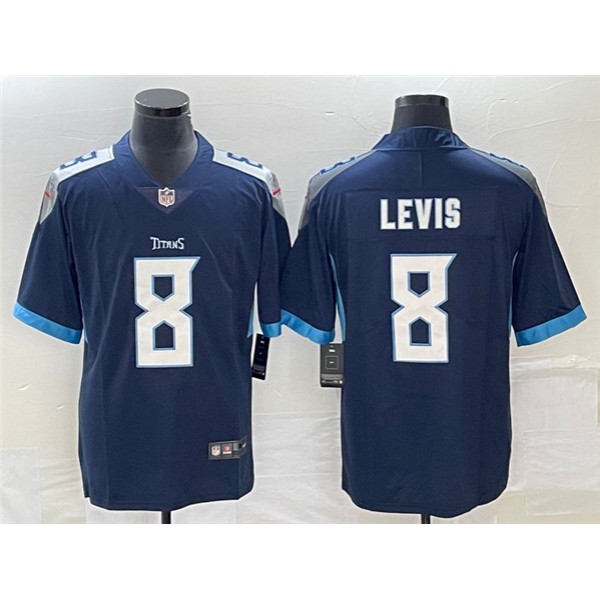Tennessee Titans #8 Will Levis Navy Vapor Untouchable Stitched Jersey