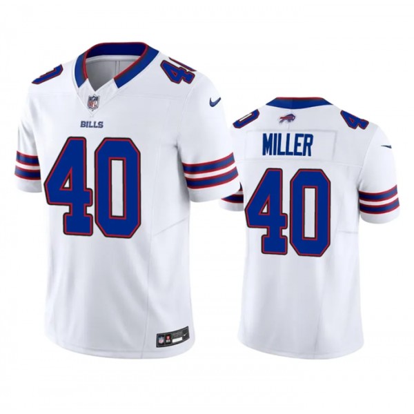 Buffalo Bills #40 Von Miller White 2023 F.U.S.E. Vapor Untouchable Limited Stitched Jersey