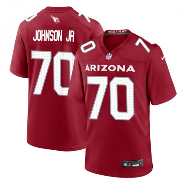 Arizona Cardinals #70 Paris Johnson Jr Red 2023 Draft Stitched Game Jersey