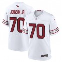 Arizona Cardinals #70 Paris Johnson Jr White 2023 Draft Stitched Game Jersey